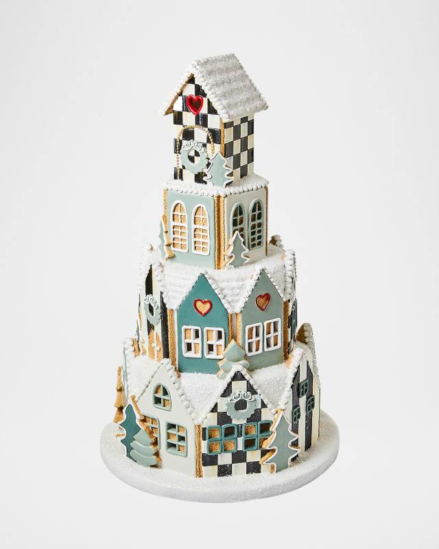 Illuminated Farmhouse Gingerbread Village